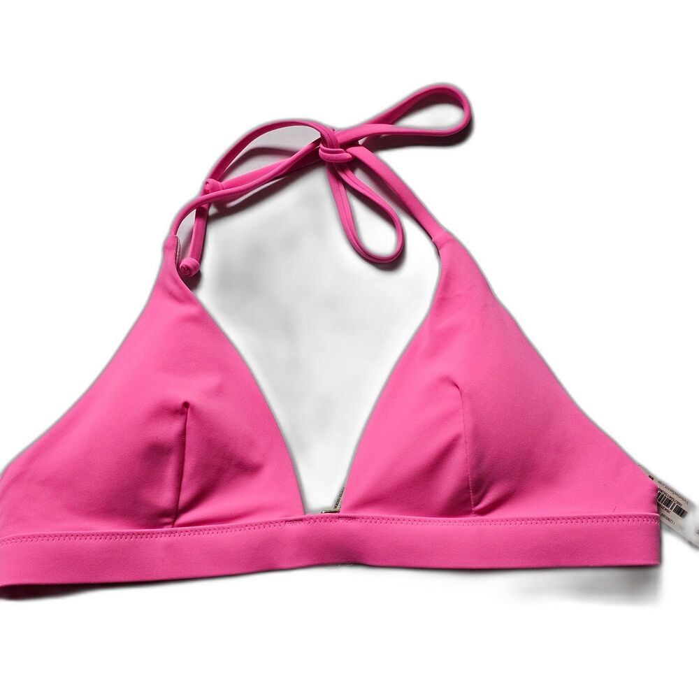 Victoria's Secret Neon Pink Halter Swim Top Size M New With Tags